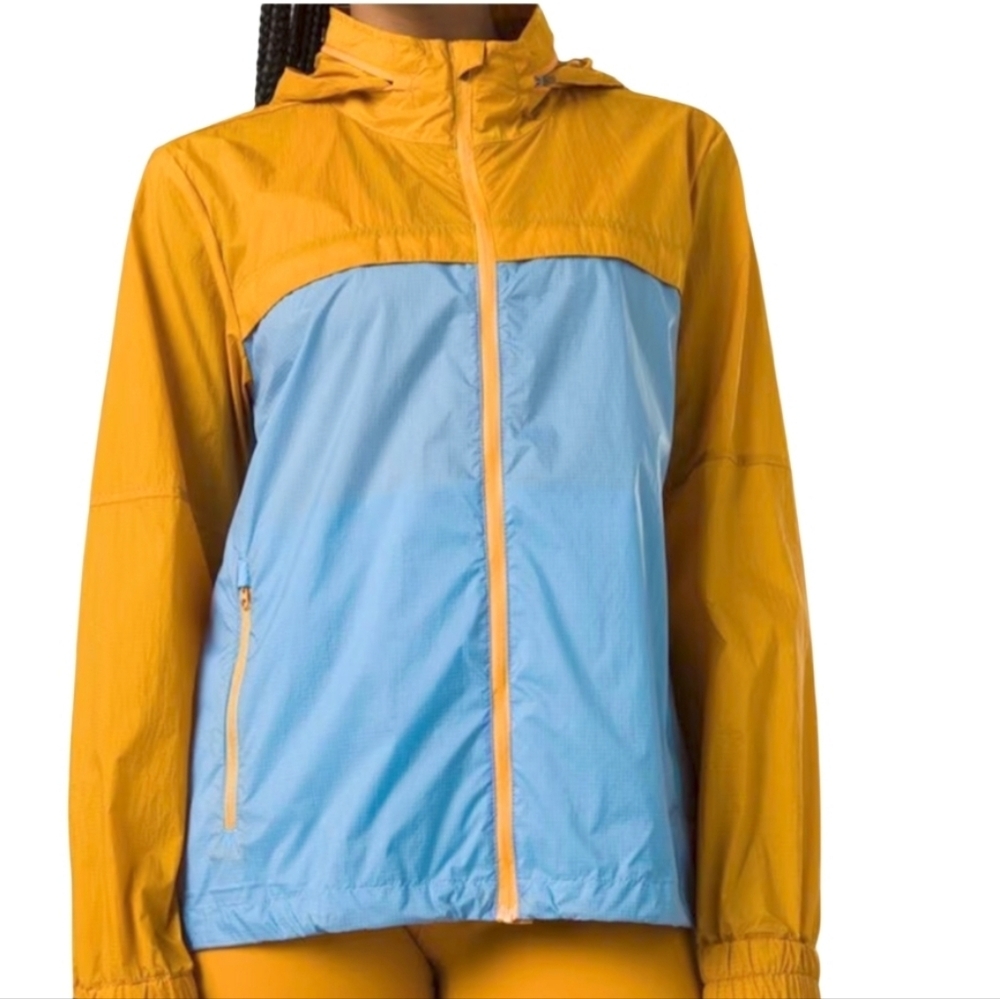 NEW! PRANA Whistler Zip Up Nylon Colorblock Windbreaker Jacket Coat Small.